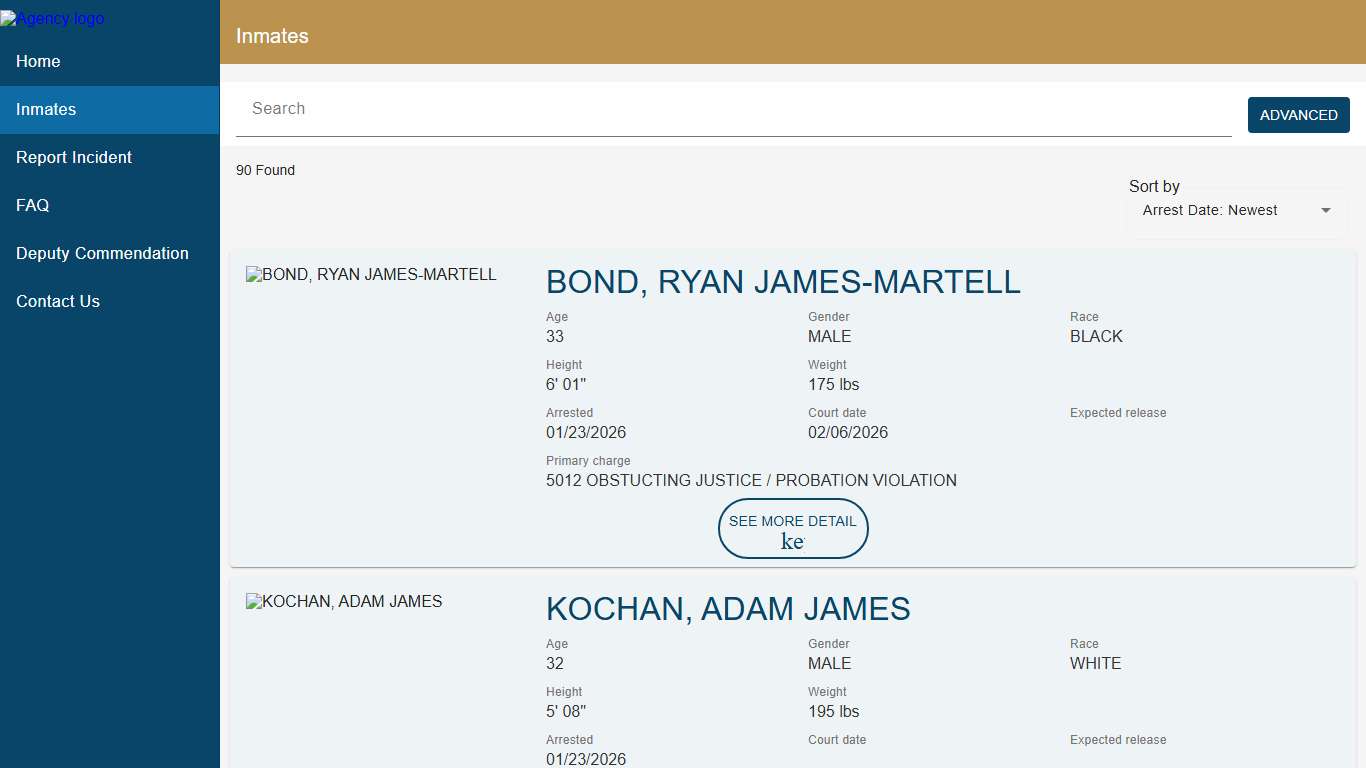 Eaton County Sheriff's Office - Police To Citizen Police to Citizen - Inmates catalog